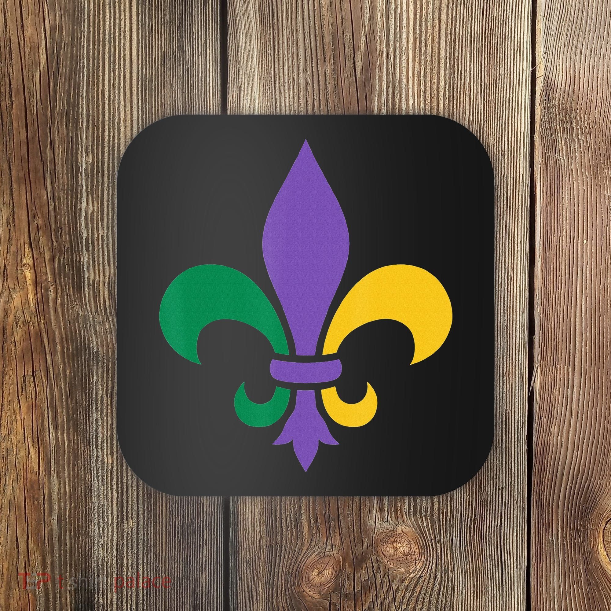Mardi Gras fleur de lis funny festival Coaster