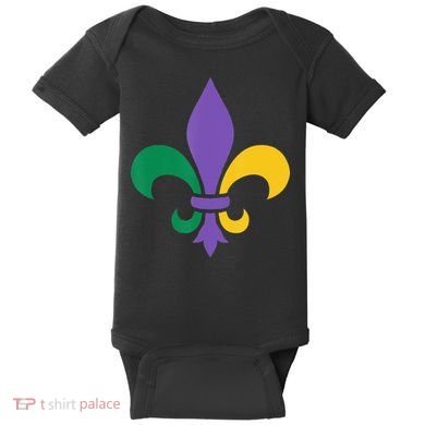 Mardi Gras fleur de lis funny festival Baby Bodysuit