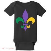 Mardi Gras fleur de lis funny festival Baby Bodysuit thumb 0