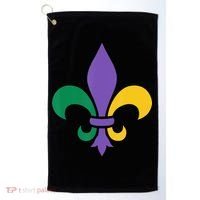 Mardi Gras fleur de lis funny festival Golf Towel thumb 0