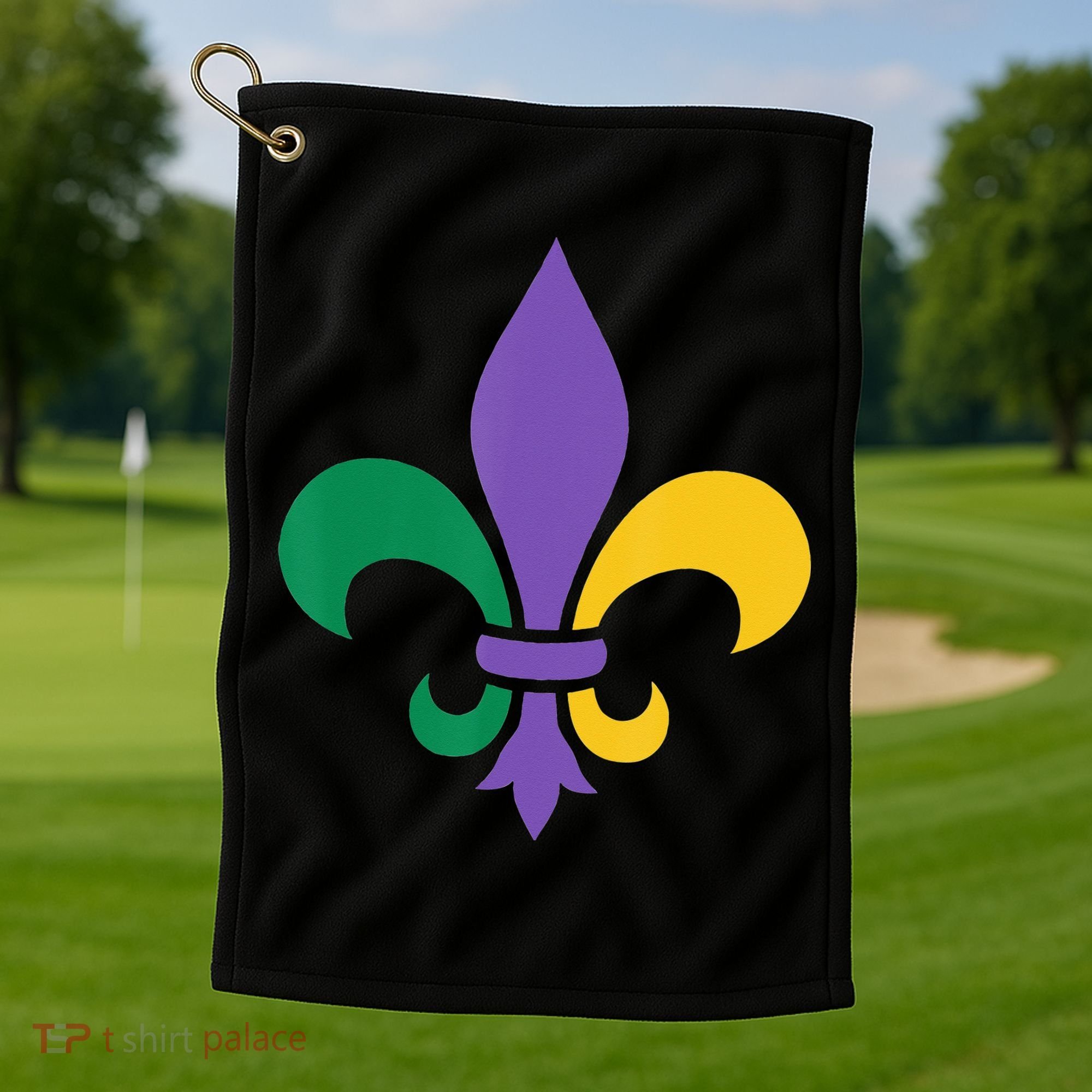 Mardi Gras fleur de lis funny festival Golf Towel