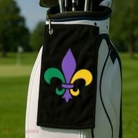 Mardi Gras fleur de lis funny festival Golf Towel thumb 2