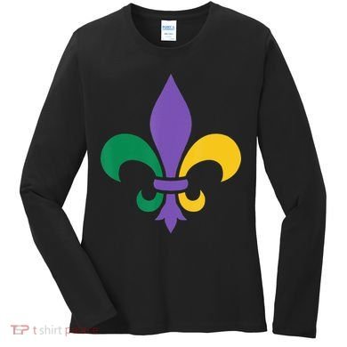 Mardi Gras fleur de lis funny festival Women's Long Sleeve Shirt