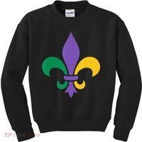 Mardi Gras fleur de lis funny festival Kids Sweatshirt thumb 0