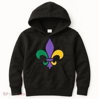 Mardi Gras fleur de lis funny festival Kids Hoodie thumb 0