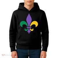 Mardi Gras fleur de lis funny festival Kids Hoodie thumb 4