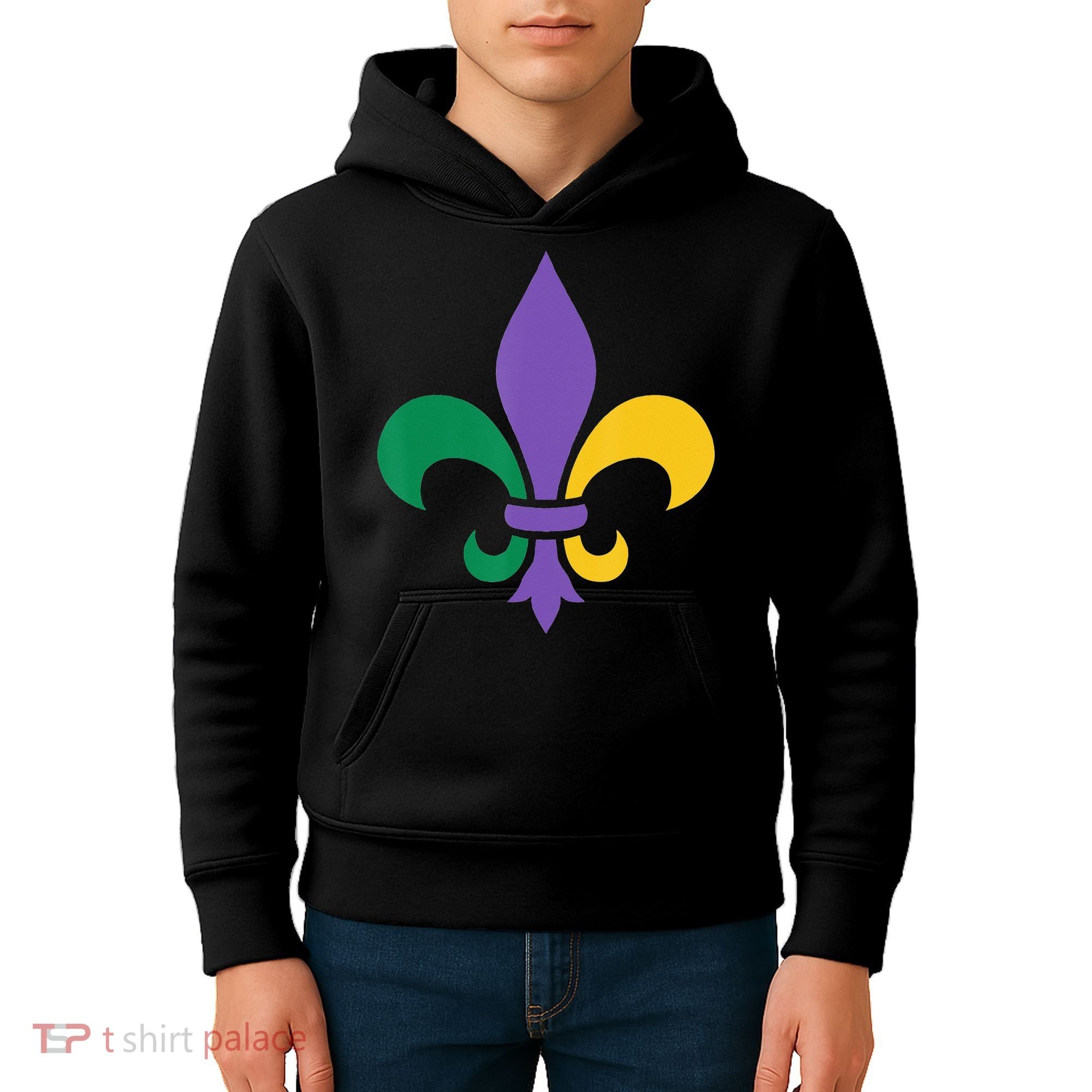 Mardi Gras fleur de lis funny festival Kids Hoodie