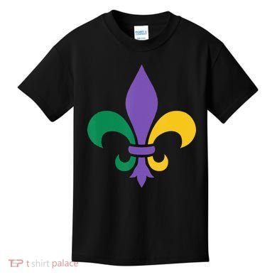 Mardi Gras fleur de lis funny festival Kids T-Shirt