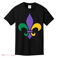 Mardi Gras fleur de lis funny festival Kids T-Shirt thumb 0