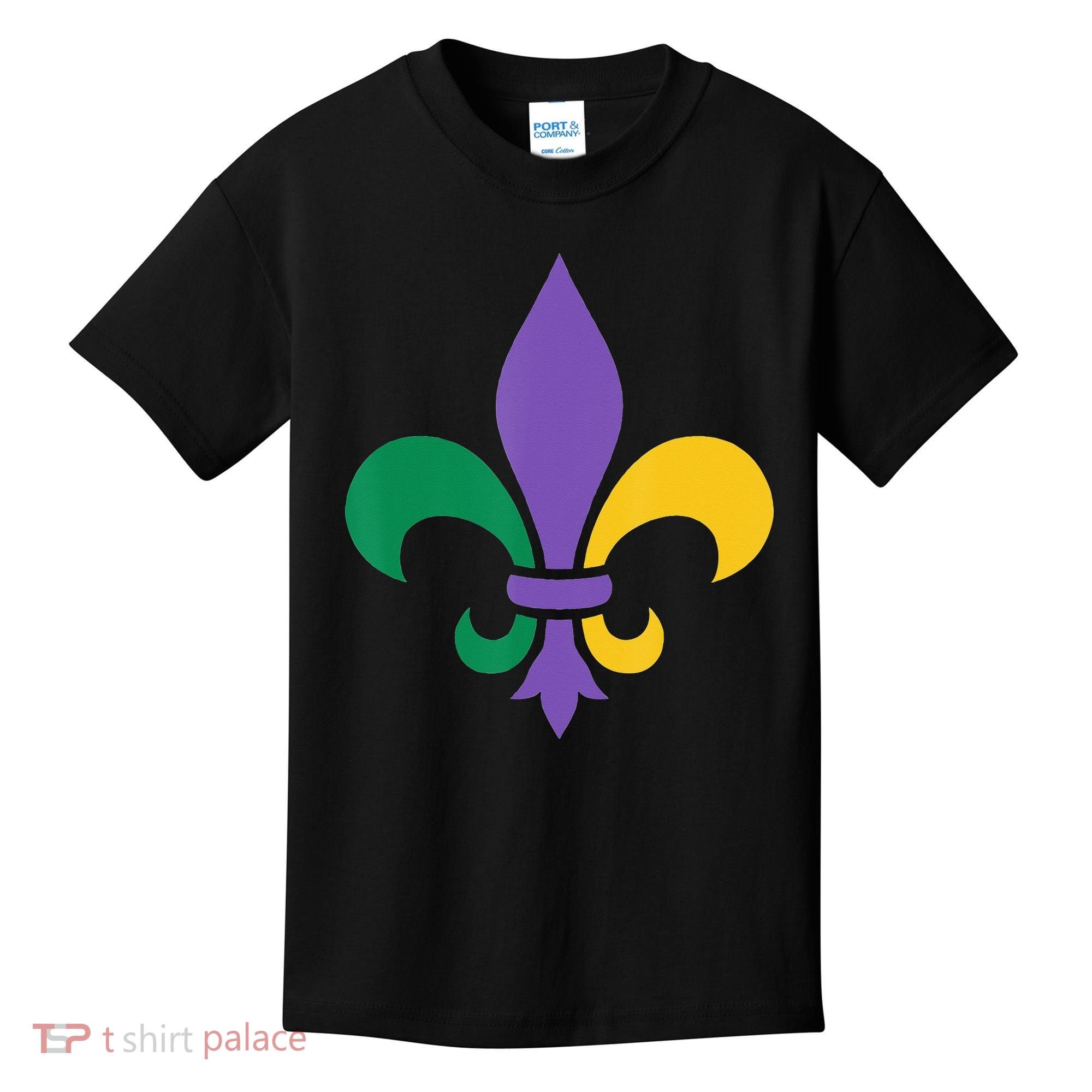 Mardi Gras fleur de lis funny festival Kids T-Shirt