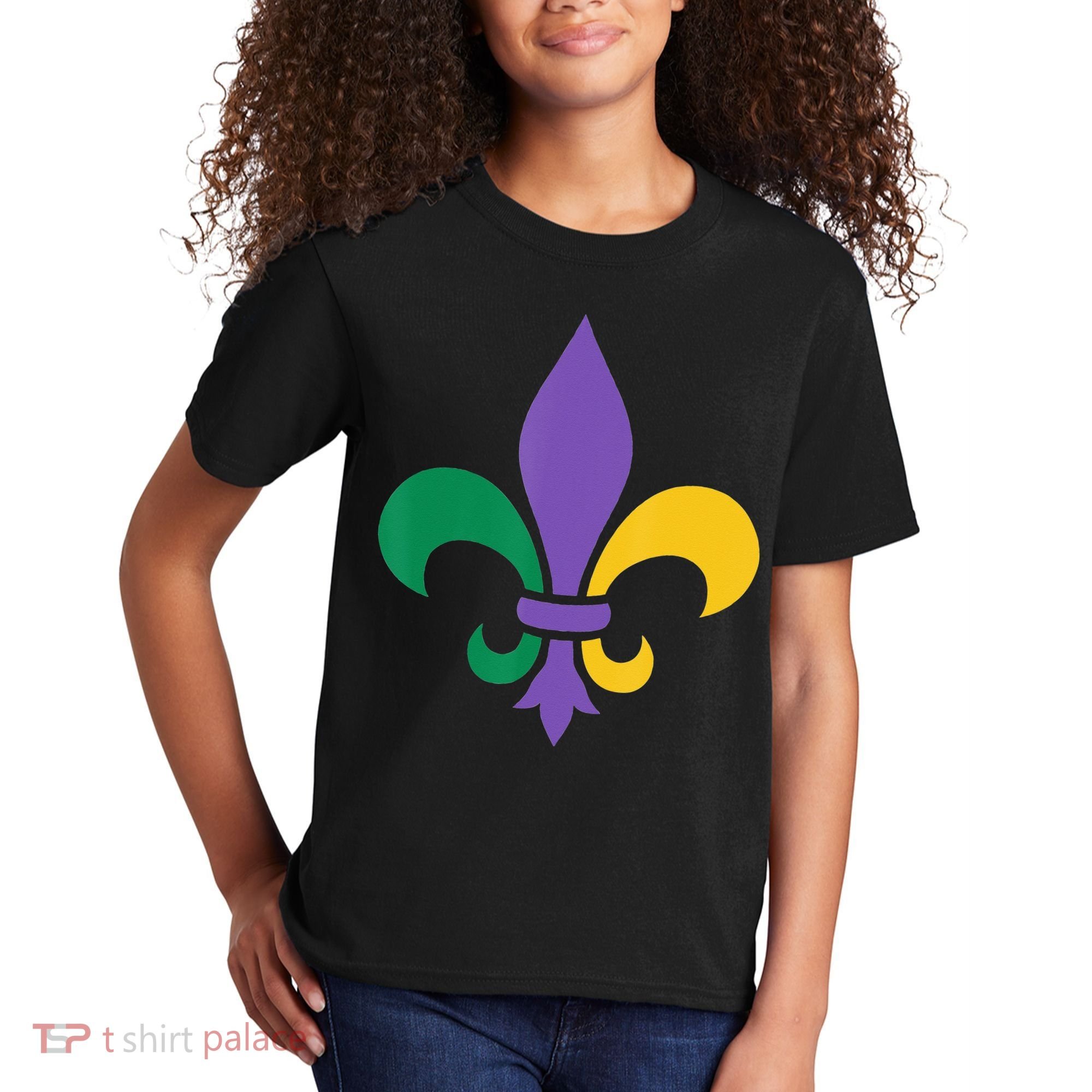 Mardi Gras fleur de lis funny festival Kids T-Shirt