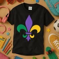 Mardi Gras fleur de lis funny festival Kids T-Shirt thumb 3