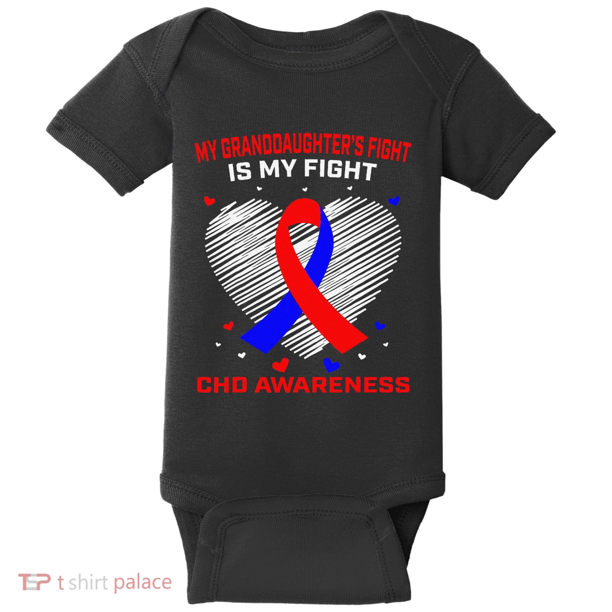 My Granddaughters Fight Is My Fight Chd Awareness Products Gift Baby Bodysuit