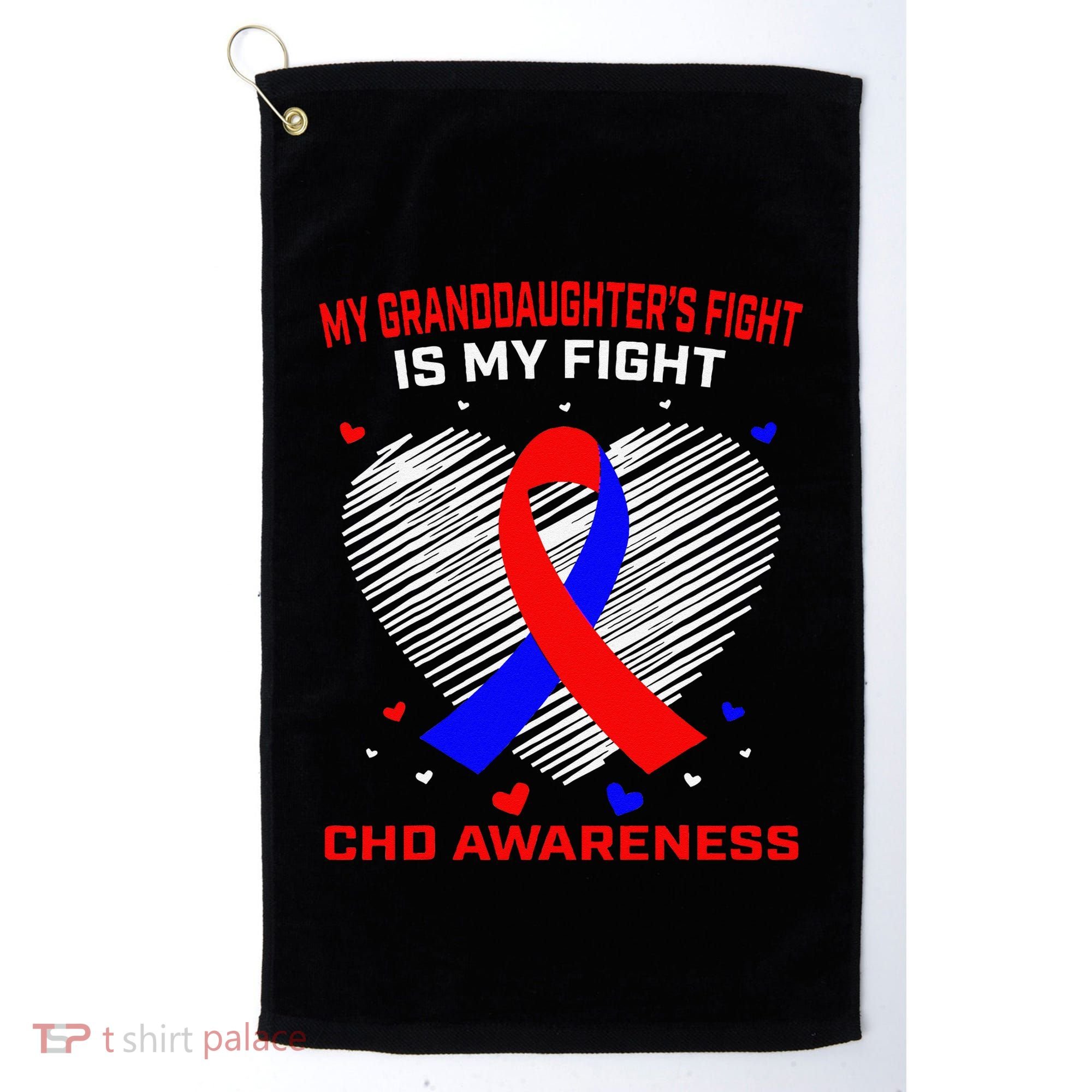 My Granddaughters Fight Is My Fight Chd Awareness Products Gift Golf Towel