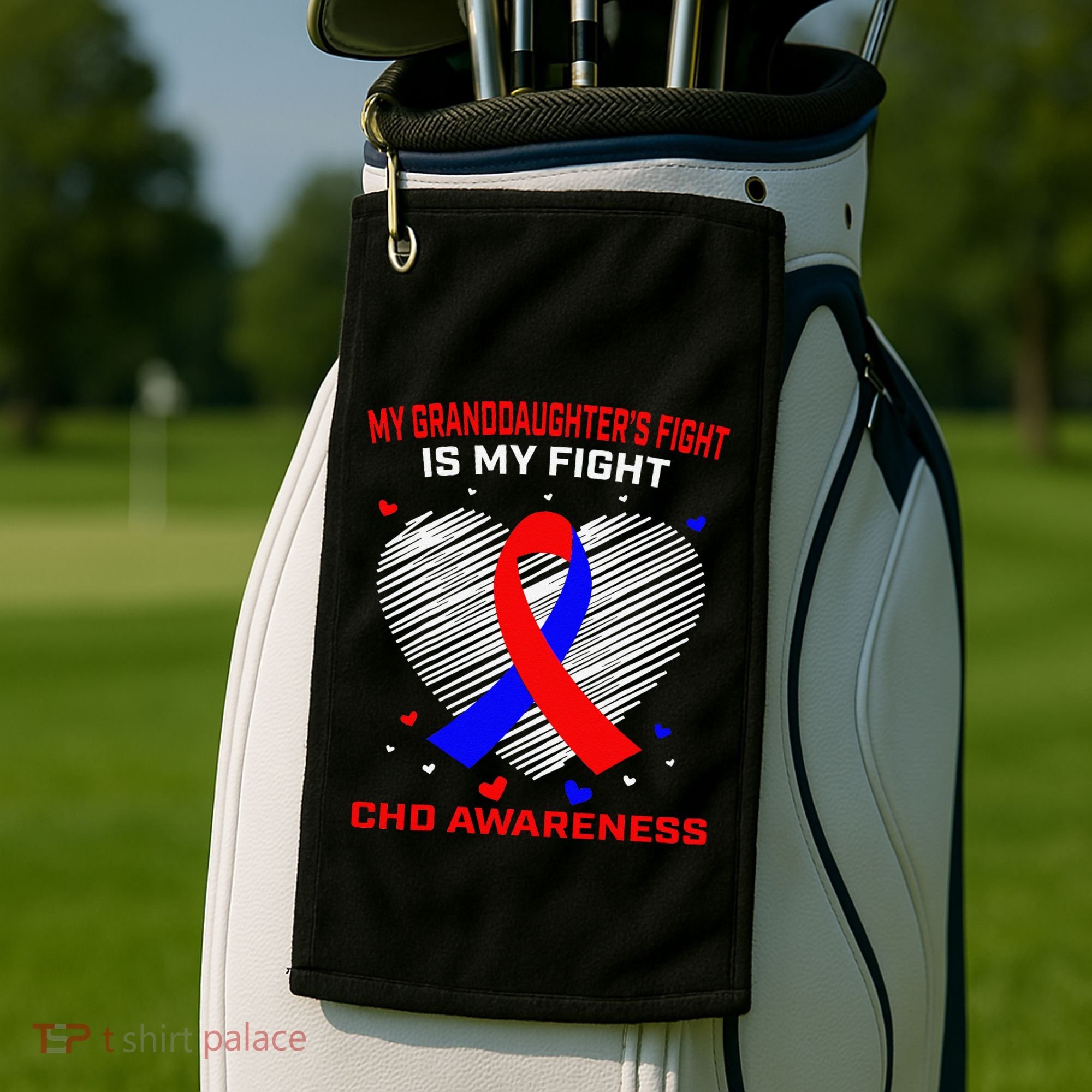 My Granddaughters Fight Is My Fight Chd Awareness Products Gift Golf Towel