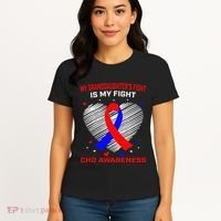 My Granddaughters Fight Is My Fight Chd Awareness Products Gift Women's T-Shirt thumb 4