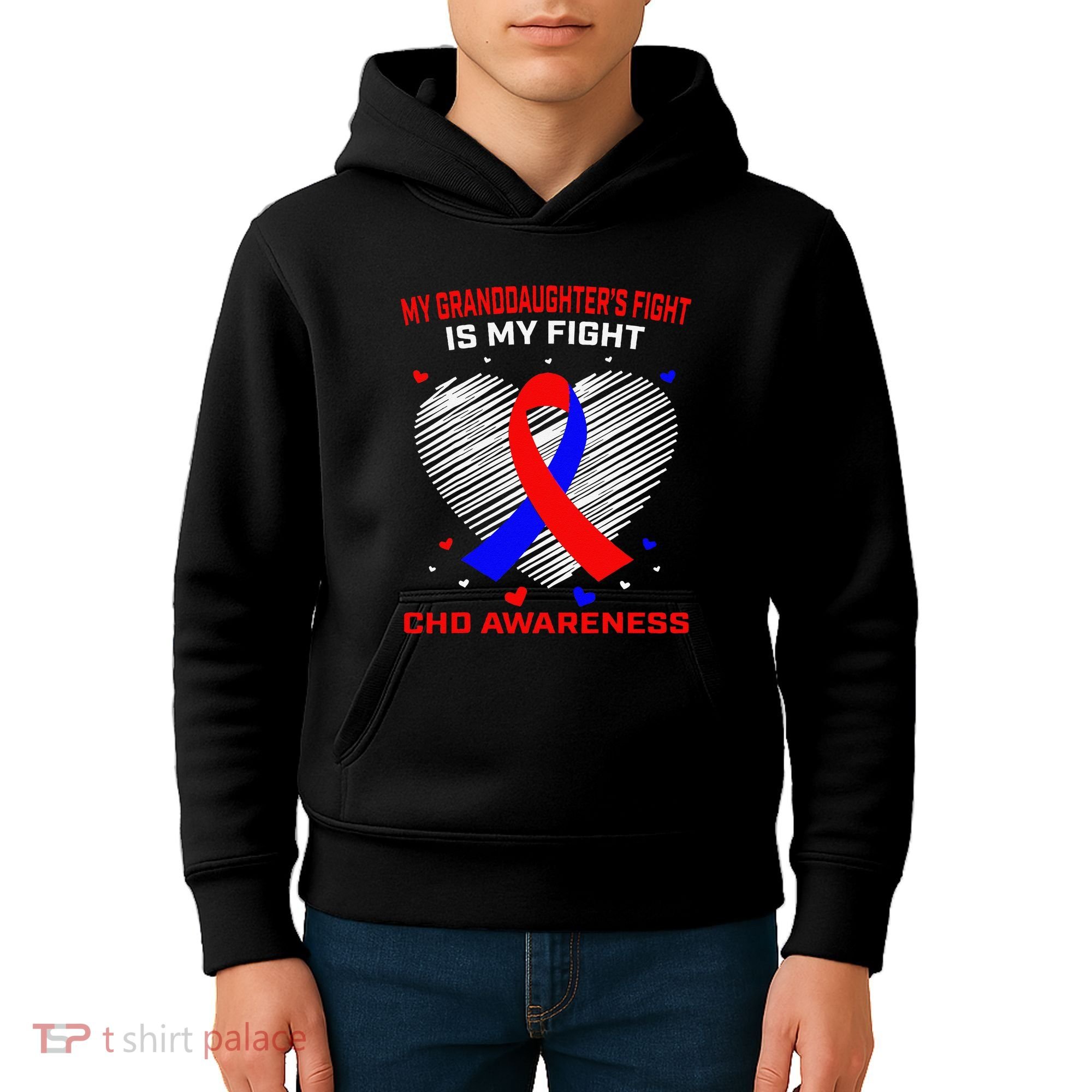 My Granddaughters Fight Is My Fight Chd Awareness Products Gift Kids Hoodie