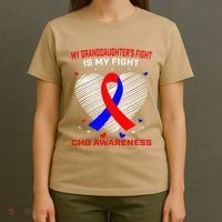My Granddaughters Fight Is My Fight Chd Awareness Products Gift T-Shirt thumb 4