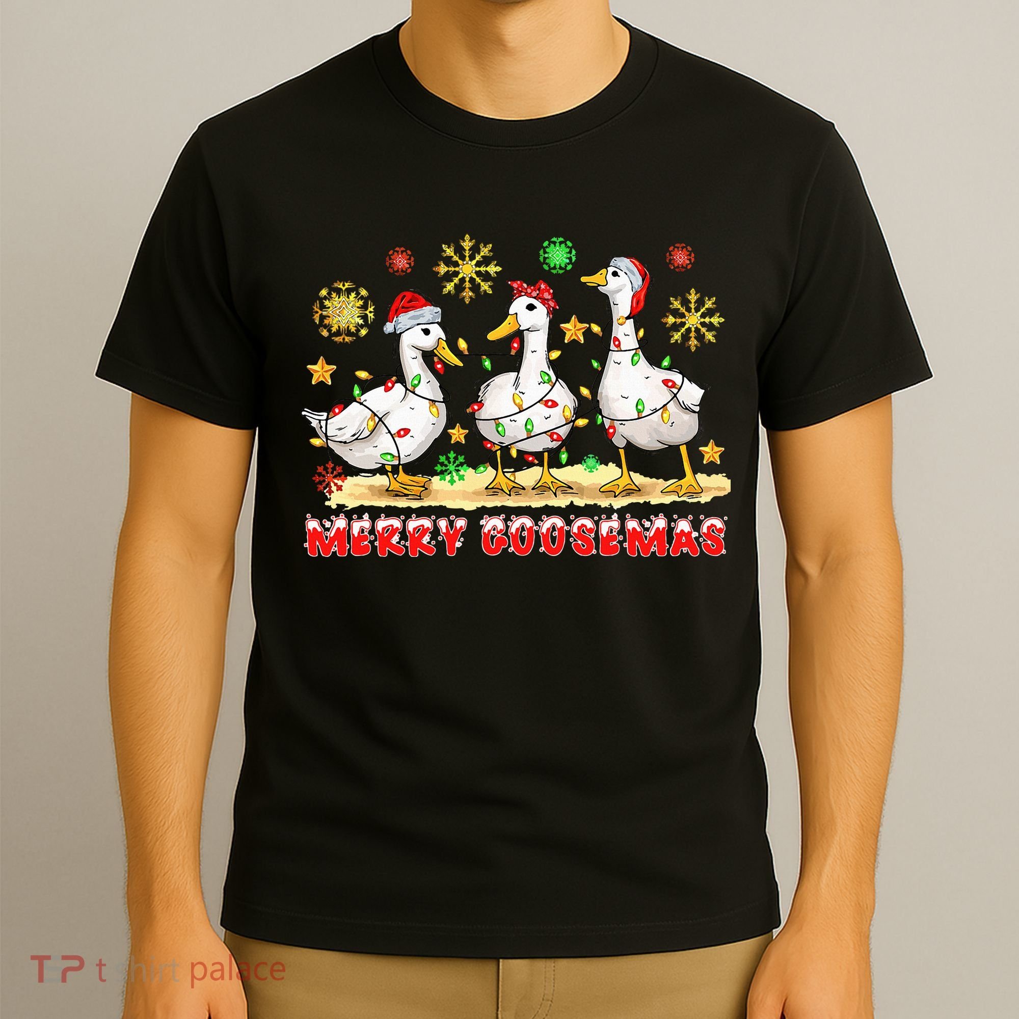Merry Goosemas Funny Christmas Duck Silly Goose Memes T-Shirt