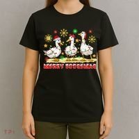 Merry Goosemas Funny Christmas Duck Silly Goose Memes T-Shirt thumb 4