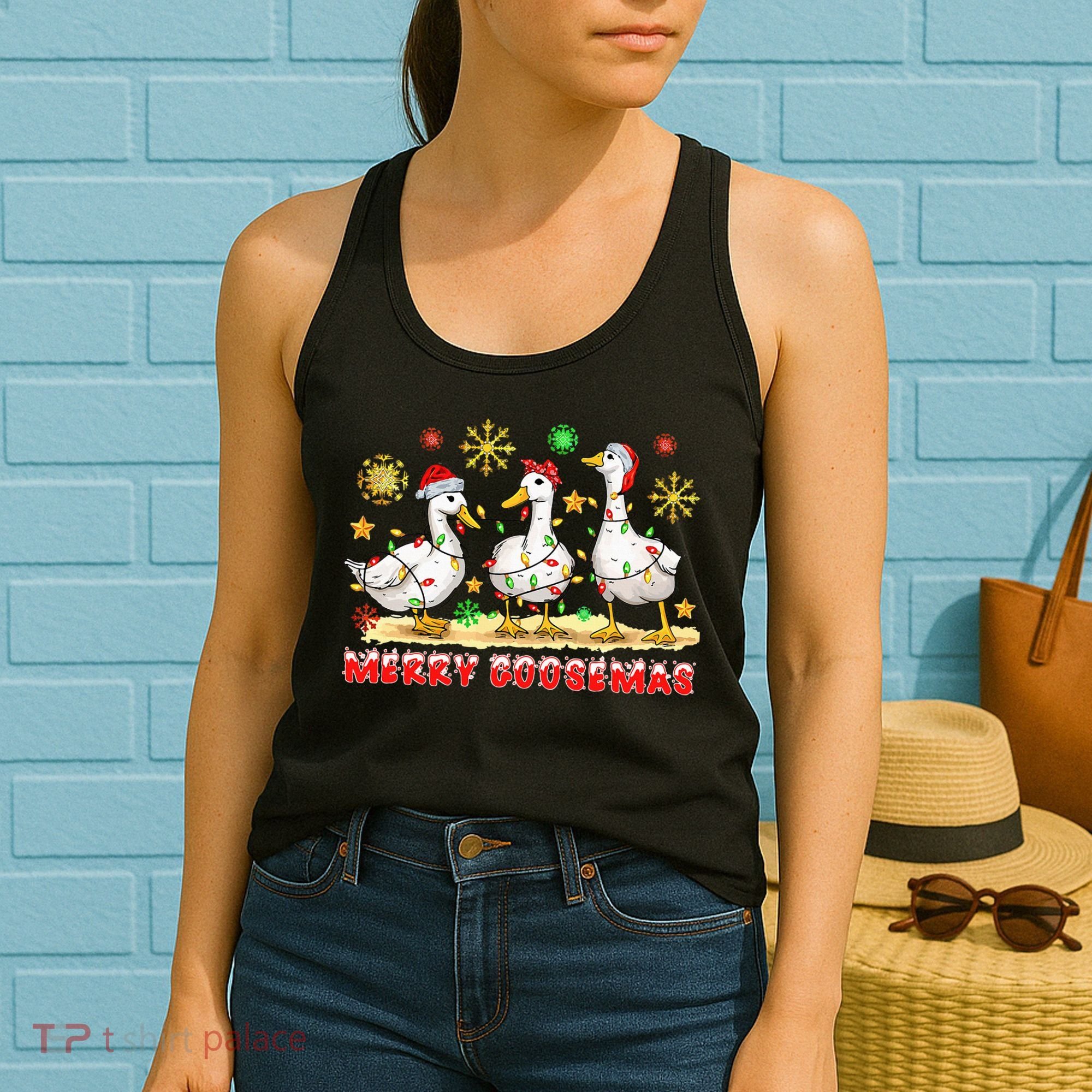 Merry Goosemas Funny Christmas Duck Silly Goose Memes Women's Tank Top