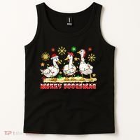 Merry Goosemas Funny Christmas Duck Silly Goose Memes Tank Top thumb 2