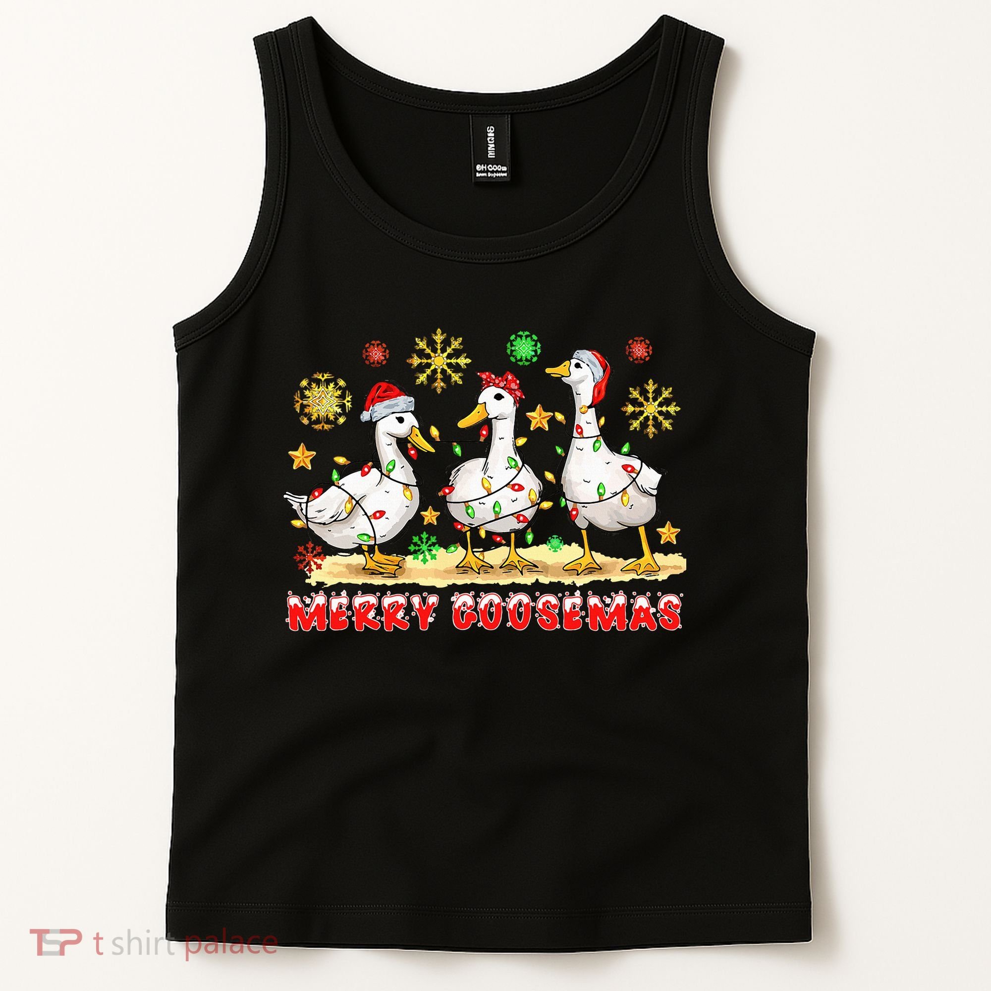 Merry Goosemas Funny Christmas Duck Silly Goose Memes Tank Top