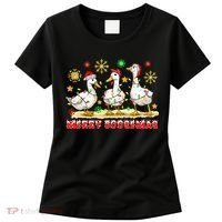Merry Goosemas Funny Christmas Duck Silly Goose Memes Women's T-Shirt thumb 0
