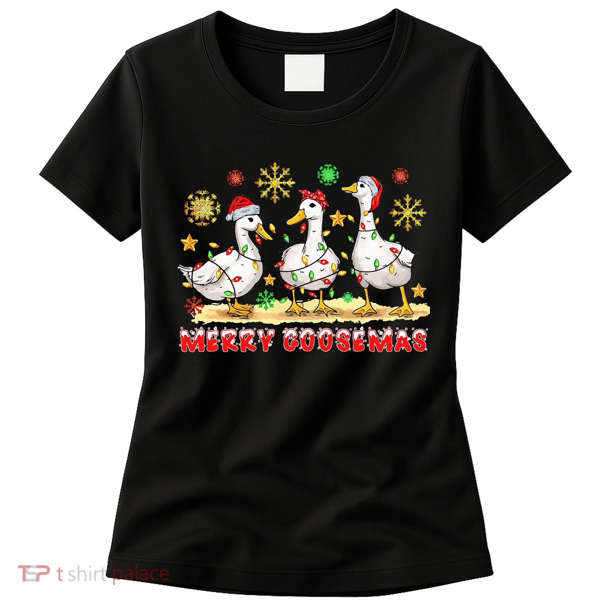 Merry Goosemas Funny Christmas Duck Silly Goose Memes Women's T-Shirt