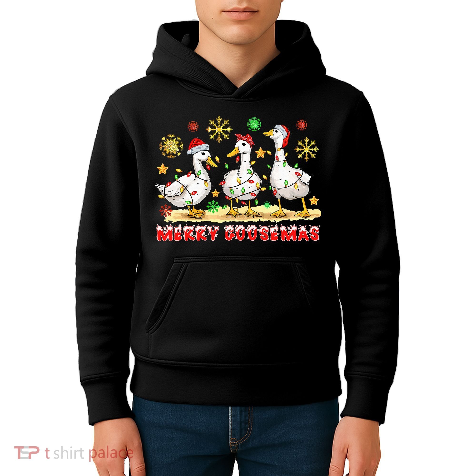 Merry Goosemas Funny Christmas Duck Silly Goose Memes Kids Hoodie