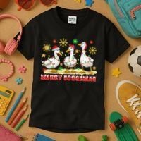Merry Goosemas Funny Christmas Duck Silly Goose Memes Kids T-Shirt thumb 3