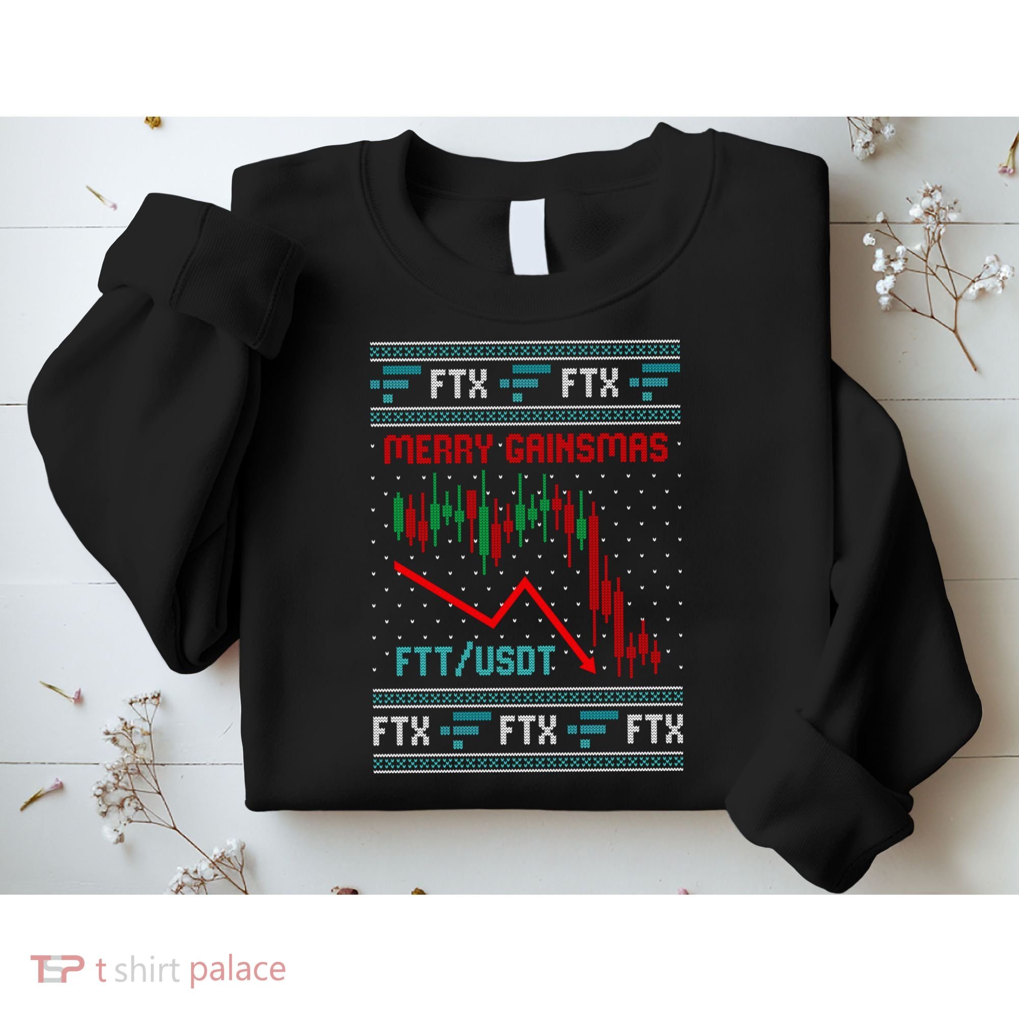 Merry Gainsmas FTX Crypto Cryptocurrency Funny Christmas Ugly Sweater Sweatshirt