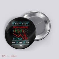 Merry Gainsmas FTX Crypto Cryptocurrency Funny Christmas Ugly Sweater Button thumb 0