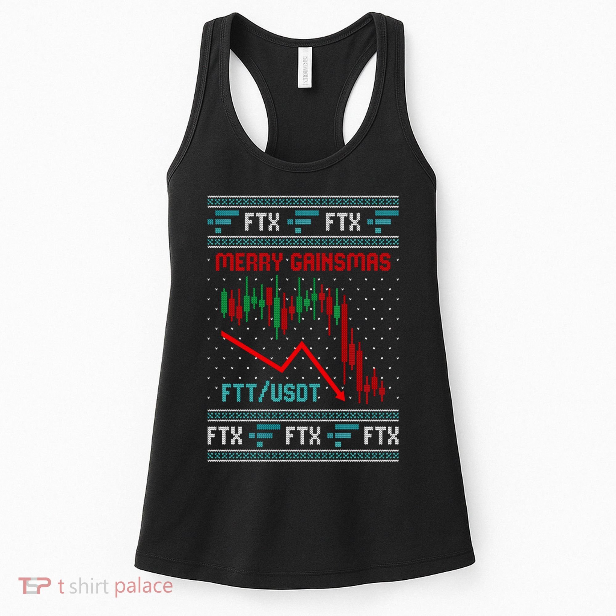 Merry Gainsmas FTX Crypto Cryptocurrency Funny Christmas Ugly Sweater Women's Tank Top