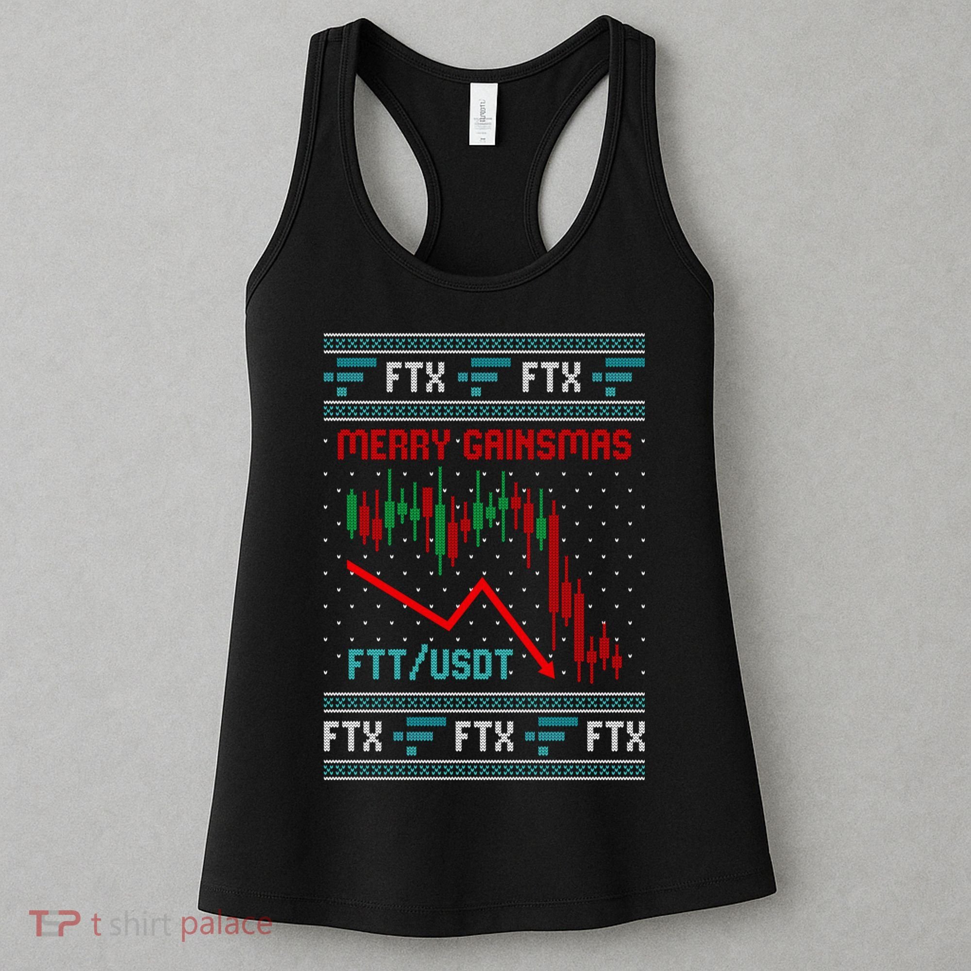 Merry Gainsmas FTX Crypto Cryptocurrency Funny Christmas Ugly Sweater Women's Tank Top