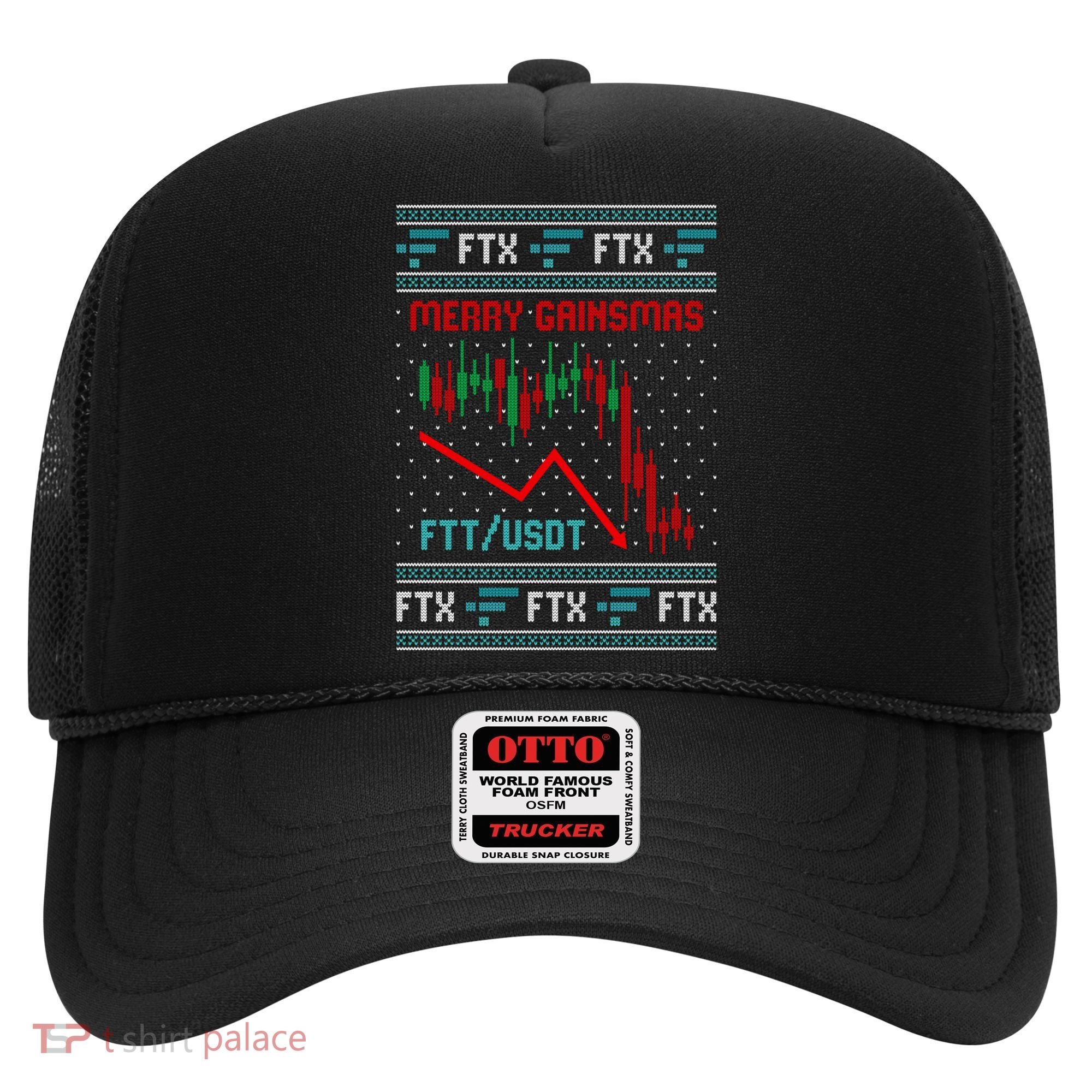 Merry Gainsmas FTX Crypto Cryptocurrency Funny Christmas Ugly Sweater Hat
