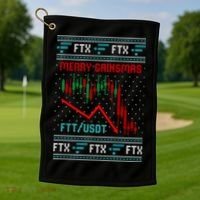Merry Gainsmas FTX Crypto Cryptocurrency Funny Christmas Ugly Sweater Golf Towel thumb 1