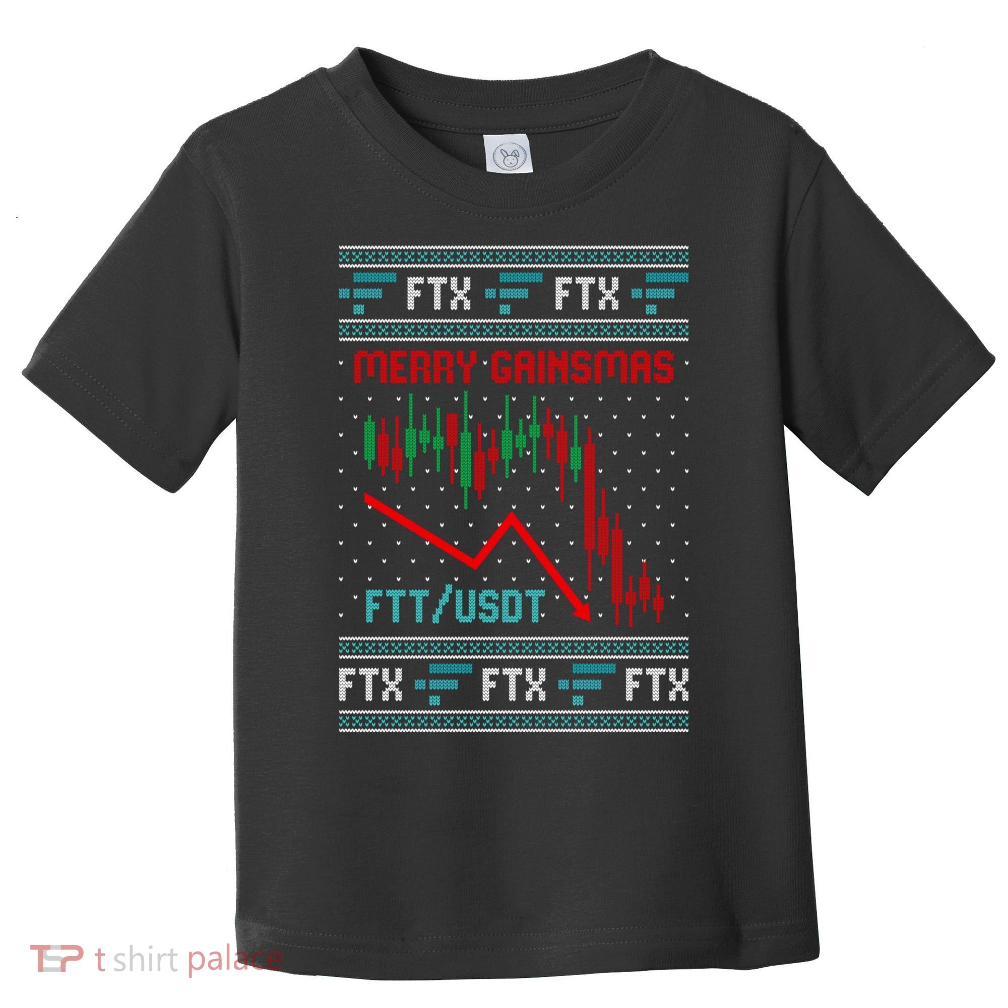 Merry Gainsmas FTX Crypto Cryptocurrency Funny Christmas Ugly Sweater Toddler T-Shirt