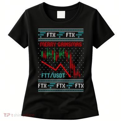 Merry Gainsmas FTX Crypto Cryptocurrency Funny Christmas Ugly Sweater Women's T-Shirt