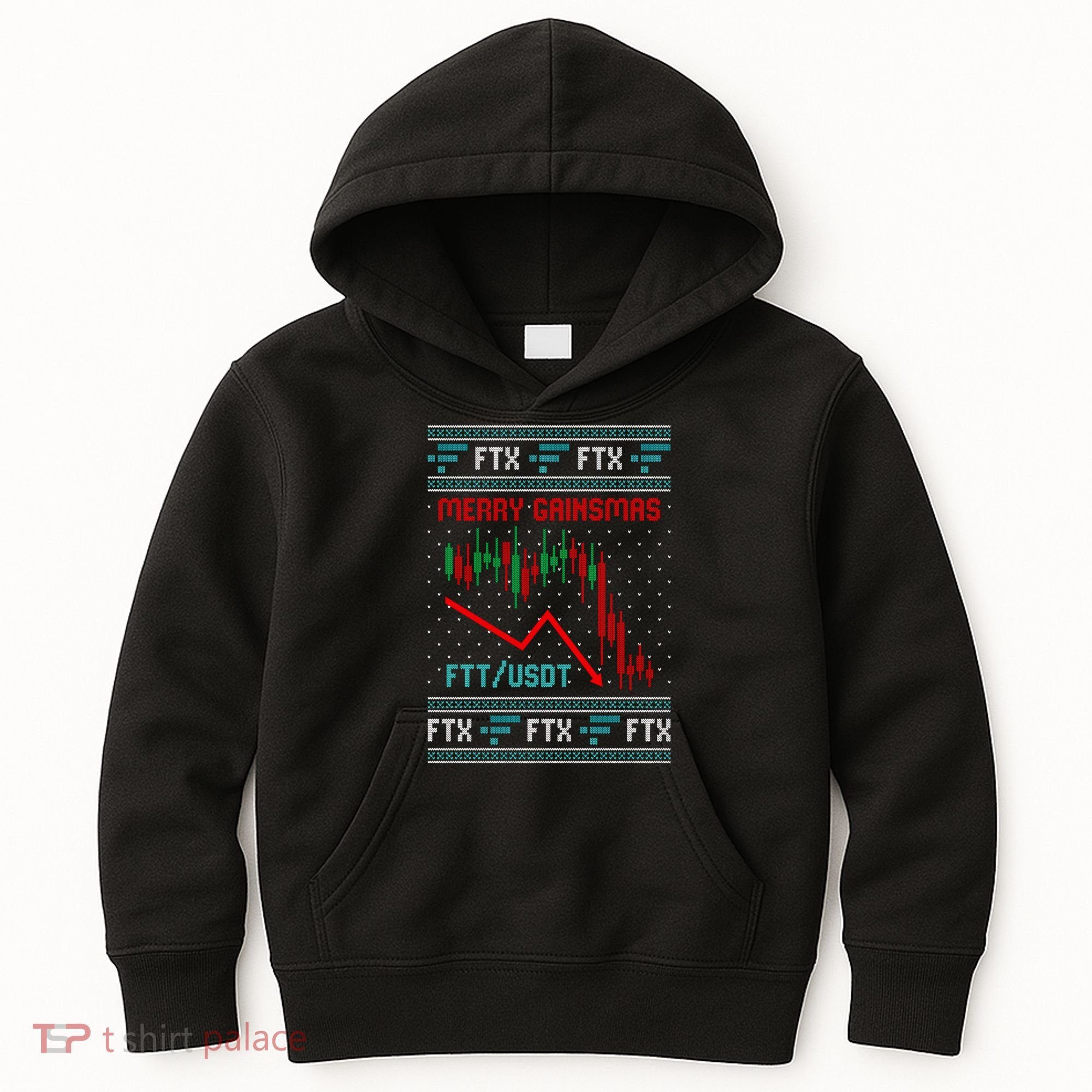 Merry Gainsmas FTX Crypto Cryptocurrency Funny Christmas Ugly Sweater Kids Hoodie
