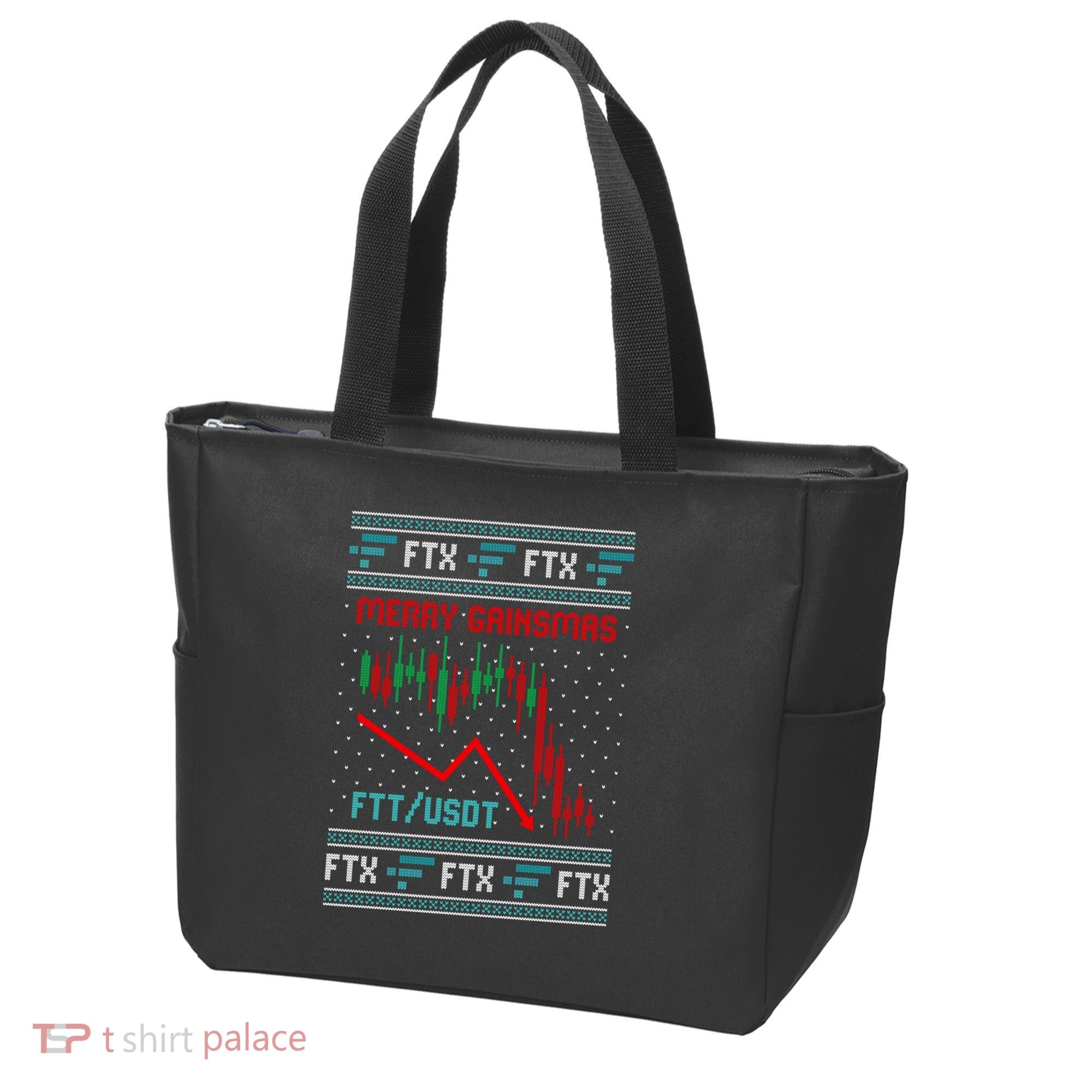 Merry Gainsmas FTX Crypto Cryptocurrency Funny Christmas Ugly Sweater Tote Bag