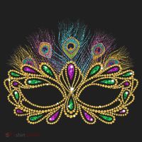 Mardi Gras Festival Mask With Feathers Carnival Women's Sweatshirt thumb 2