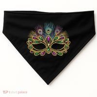 Mardi Gras Festival Mask With Feathers Carnival USA-Made Doggie Bandana thumb 0