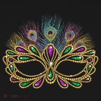 Mardi Gras Festival Mask With Feathers Carnival Women's Hoodie thumb 2