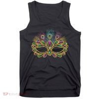 Mardi Gras Festival Mask With Feathers Carnival Tank Top thumb 0