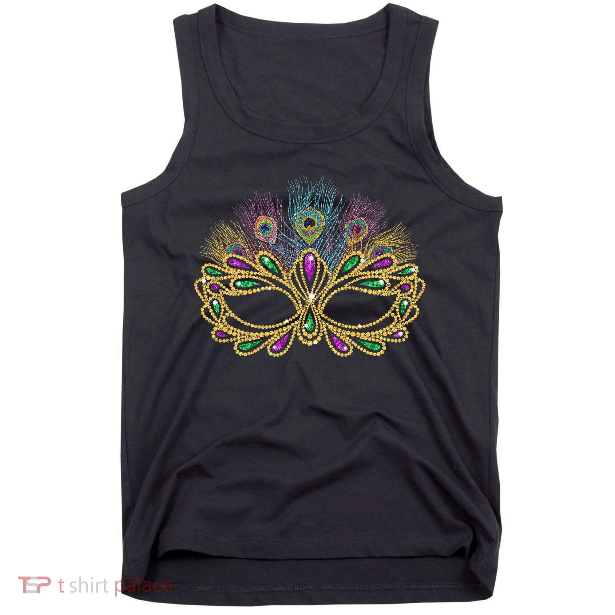 Mardi Gras Festival Mask With Feathers Carnival Tank Top