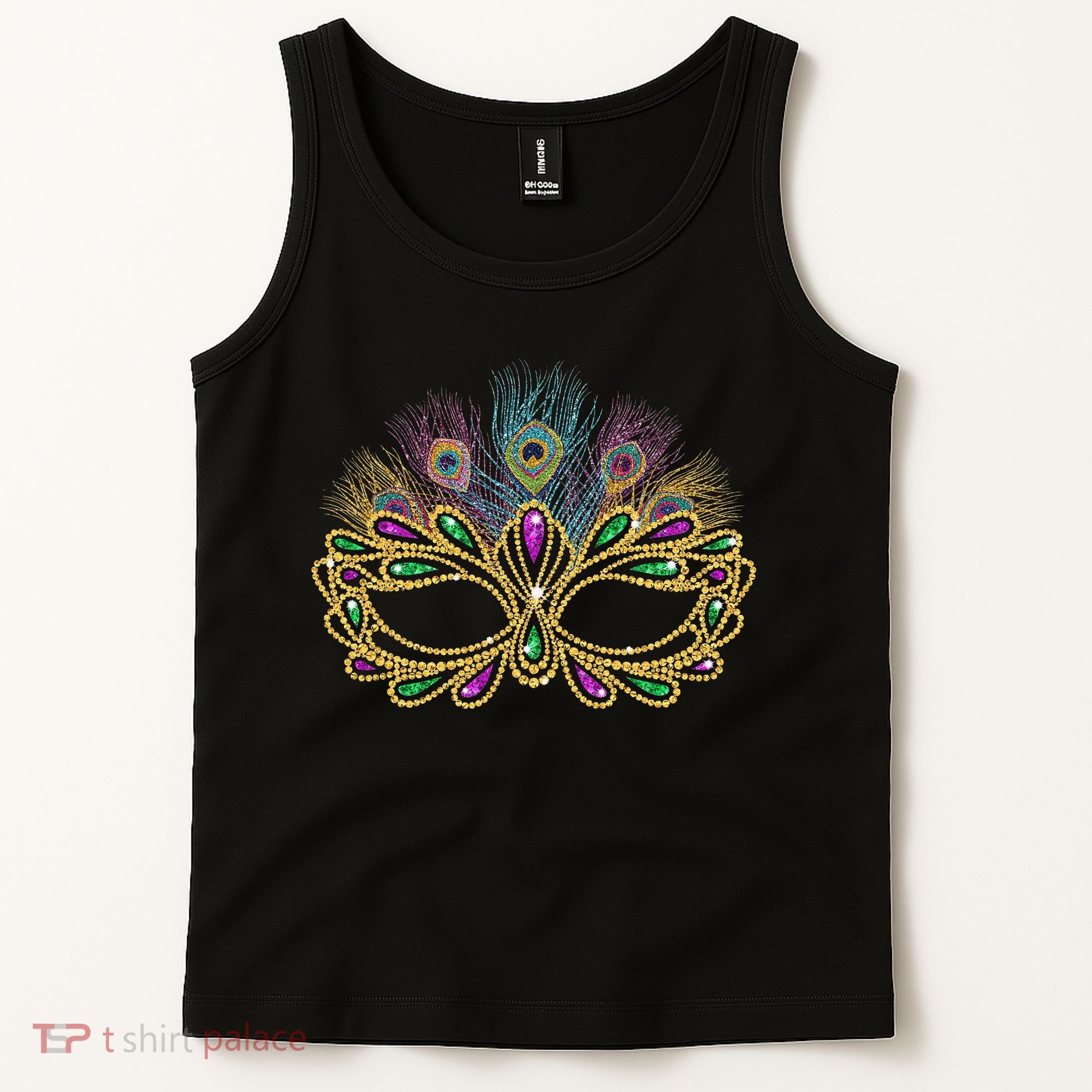 Mardi Gras Festival Mask With Feathers Carnival Tank Top