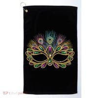 Mardi Gras Festival Mask With Feathers Carnival Golf Towel thumb 0