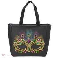 Mardi Gras Festival Mask With Feathers Carnival Tote Bag thumb 0