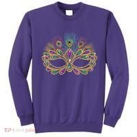 Mardi Gras Festival Mask With Feathers Carnival Sweatshirt thumb 0